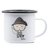 Da Oid Sinzer Goasslschnoizer Emaille Tasse 375ml Weiss Schwarz Hochries Front